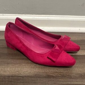 CL Laundry Pointed Toe Dress Shoes Women 7 Fuchsia Pink Bow Barbiecore Feminine